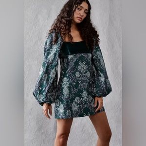 Free People Green Floral Mini Dress
